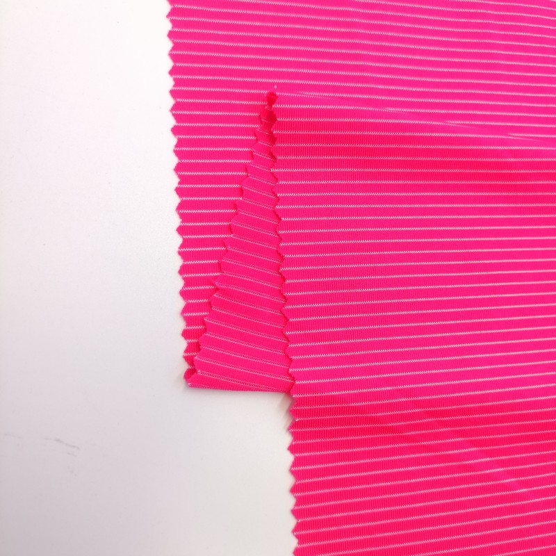 90 Polyester 10 Spandex Cationic Striped Fabric1.jpg