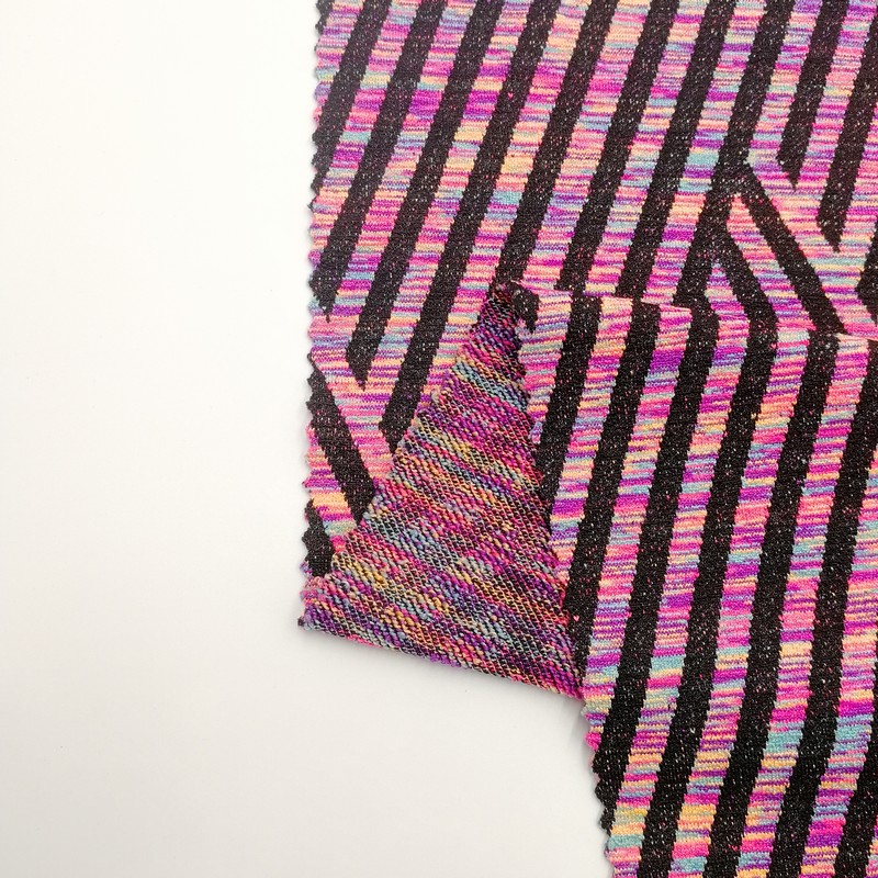 Polyester Ammonia Diamond Colored Striped Jacquard Fabric1.jpg