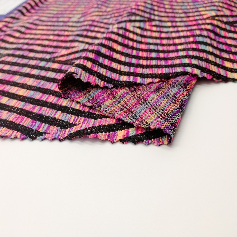 Polyester Ammonia Diamond Colored Striped Jacquard Fabric2.jpg